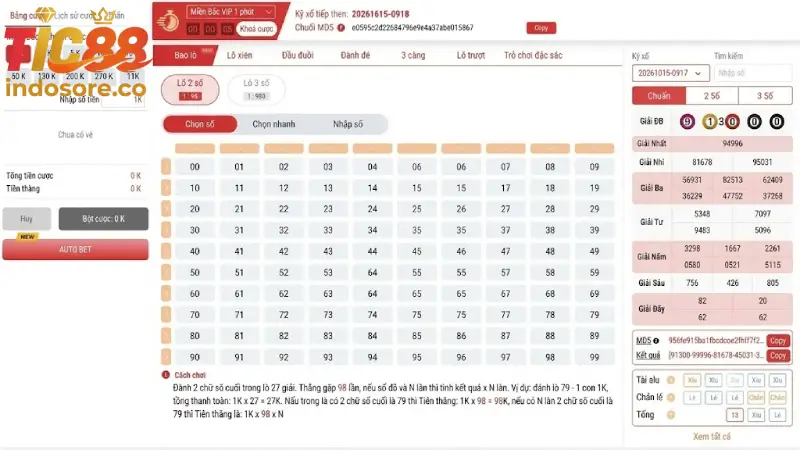 Quy trình đặt cược và nhận thưởng Lô đề TIC88