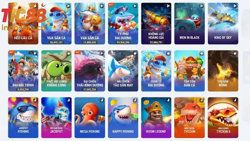 Bảng tổng hợp các tựa game Bắn cá TIC88 ăn khách nhất 2026